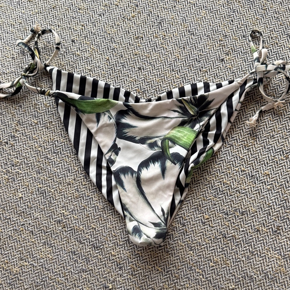 Reversible Stripes/Floral Bikini Bottom